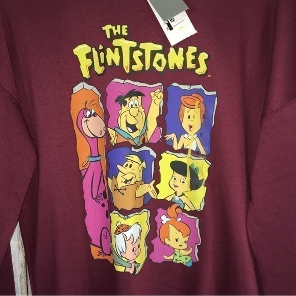 NWT Flintstones Maroon Sweatshirt - Picture 3 of 7